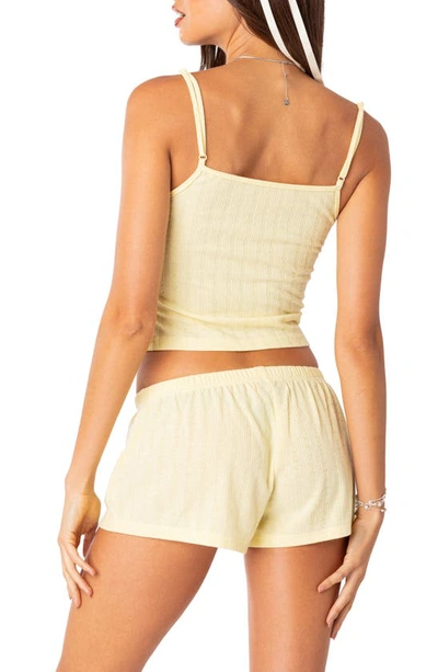 Shop Edikted Irene Pointelle Camisole In Yellow