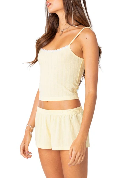 Edikted Irene Pointelle Camisole In Yellow