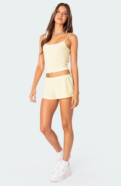 Shop Edikted Irene Pointelle Camisole In Yellow