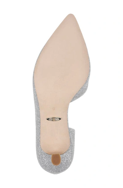 Badgley Mischka Fabia Embellished Pointed Toe Pump In Silver Textile