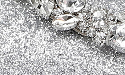 Badgley Mischka Fabia Embellished Pointed Toe Pump In Silver Textile
