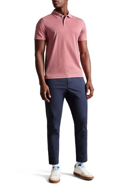 Shop Ted Baker Zeiter Cotton Polo In Mid Pink