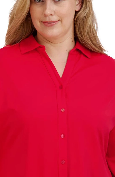 Foxcroft Mary Button-up Blouse In Red