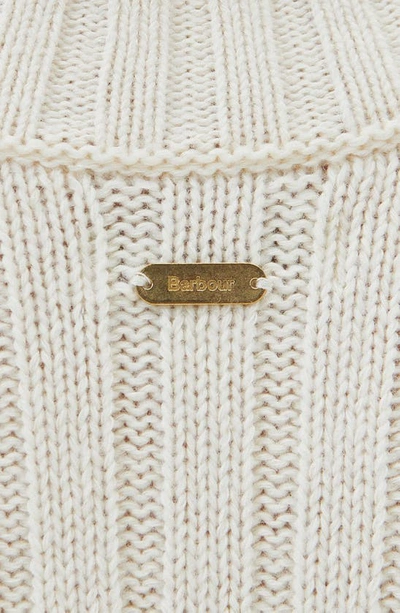 Shop Barbour Winona Cotton & Wool Blend Funnel Neck Sweater In Antique White