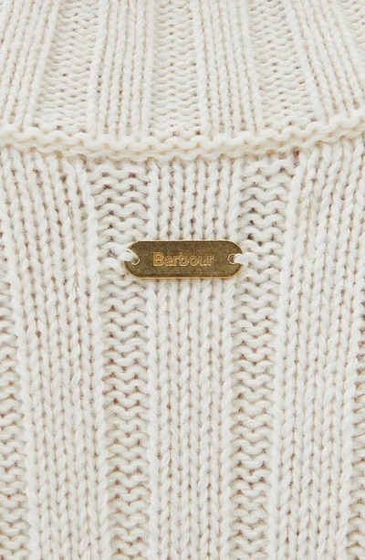 Barbour Malton Ecru Turleneck Sweater In Antique White