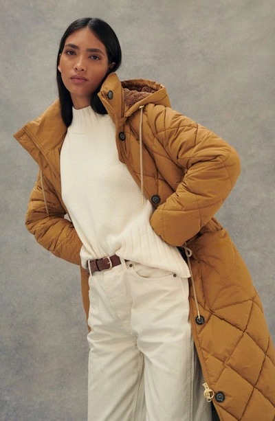Barbour Malton Ecru Turleneck Sweater In Antique White