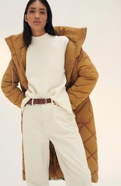 Barbour Malton Ecru Turleneck Sweater In Antique White