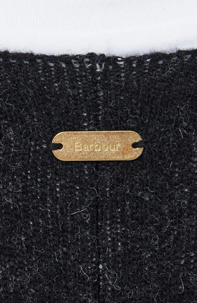 Shop Barbour Cosmia Windowpane Check Wool Blend Cape In Black