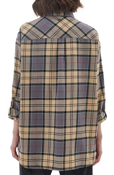 Shop Barbour Elishaw Plaid Cotton Button-up Tunic Shirt In Dress Tartan
