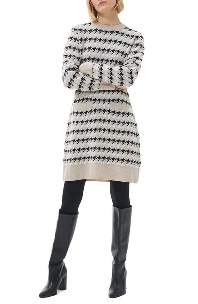 Shop Barbour Marie Houndstooth Jacquard Long Sleeve Sweater Dress In Multi