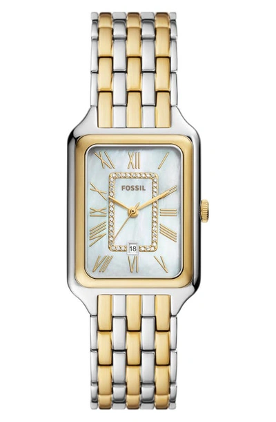 Fossil Women's Raquel Three-hand Date Two-tone Stainless Steel Watch, 26mm In Two Tone