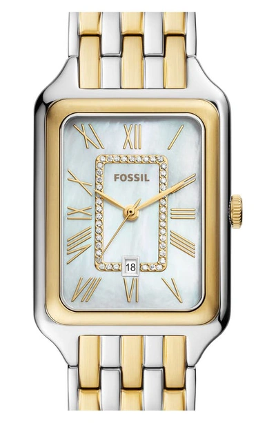 Fossil Women's Raquel Three-hand Date Two-tone Stainless Steel Watch, 26mm In Two Tone
