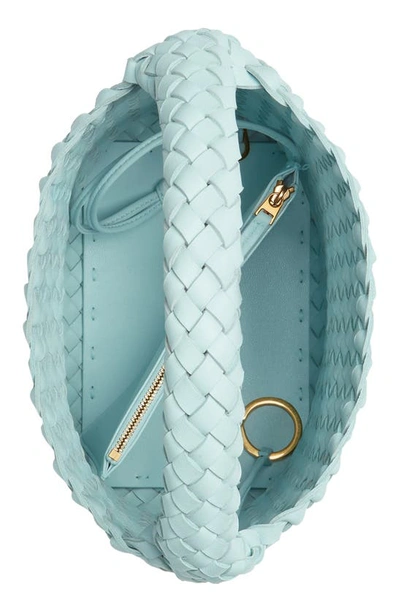 Bottega Veneta Cabat Intrecciato Leather Top Handle Bag In 3902 Teal Washed-gold