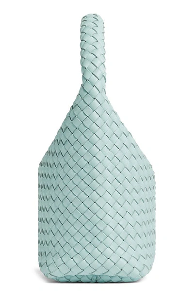 Bottega Veneta Cabat Intrecciato Leather Top Handle Bag In 3902 Teal Washed-gold