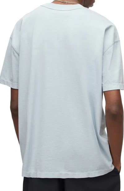 Shop Allsaints Isac Cotton T-shirt In Seafront Blue