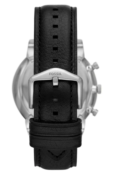 Shop Fossil Neutra Leather Strap Chronograph Watch, 44mm In Black