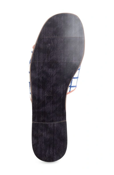 Shop Bypaige Needlepoint Stitched Slide Sandal In Blue