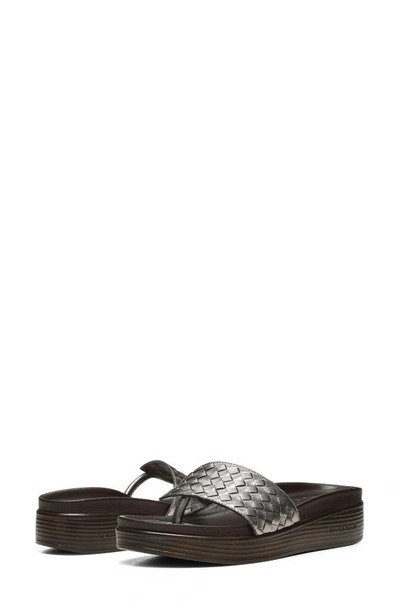 Shop Donald Pliner Fifi Platform Flip Flop In Pewter