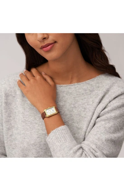Fossil Women's Raquel Three-hand Date Medium Brown Genuine Leather Watch, 26mm In Brown