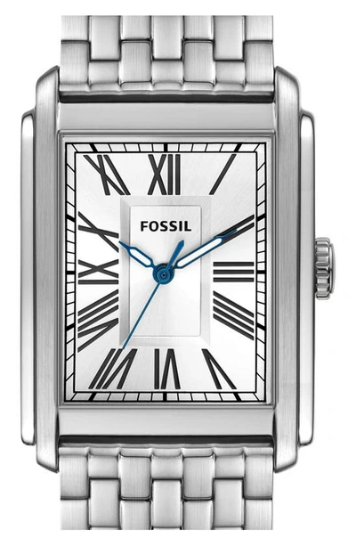 Shop Fossil Carraway Bracelet Watch, 30mm In Silver