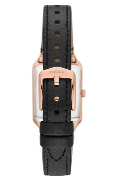 Shop Fossil Raquel Leather Strap Watch, 23mm In Black