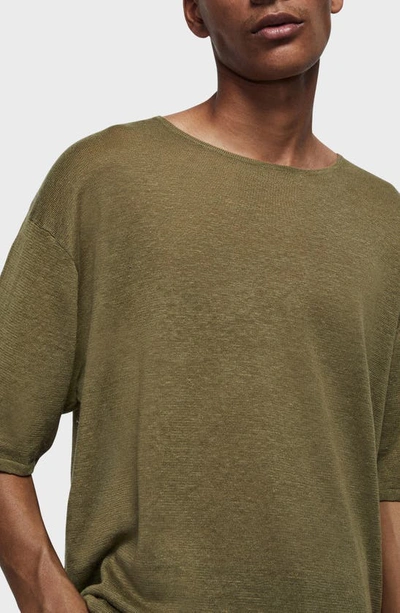 Shop Rag & Bone Kerwin Oversize Stripe Linen T-shirt In Army