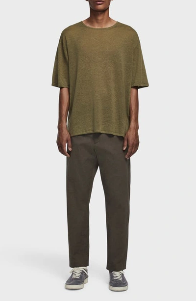 Shop Rag & Bone Kerwin Oversize Stripe Linen T-shirt In Army