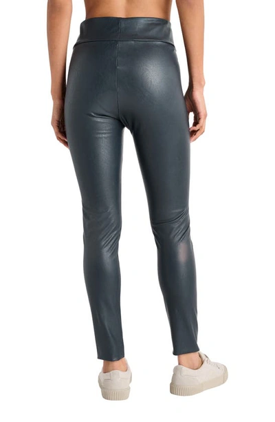 Shop Splendid Faux Leather Leggings In Navy