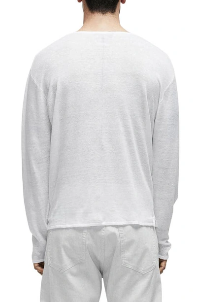 Shop Rag & Bone Kerwin Long Sleeve Linen T-shirt In Chalk