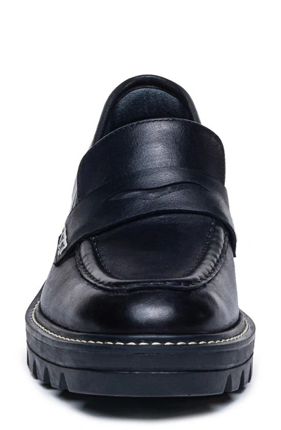 Shop Bernardo Footwear Chandler Platform Penny Loafer In Black