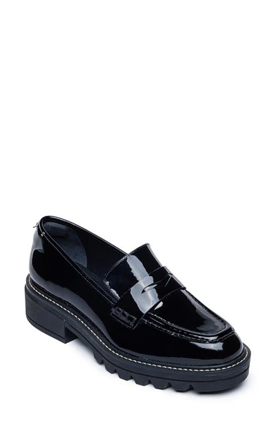 Bernardo Chandler Platform Penny Loafer In Black Patent