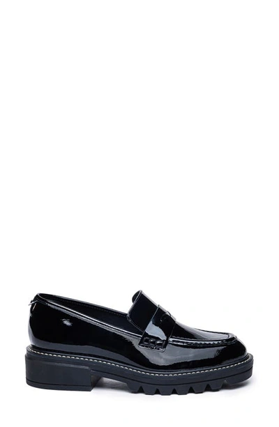 Bernardo Chandler Platform Penny Loafer In Black Patent