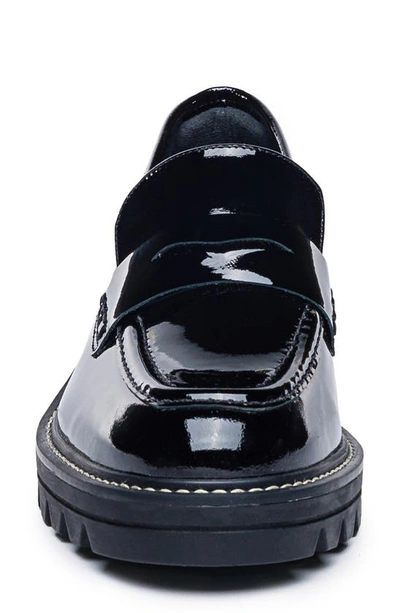 Bernardo Chandler Platform Penny Loafer In Black Patent