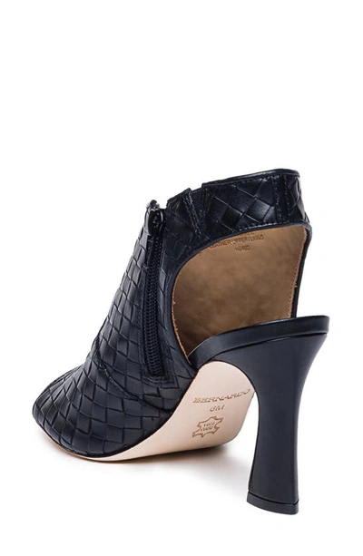Shop Bernardo Footwear Leonora Woven Peep Toe Pump In Black