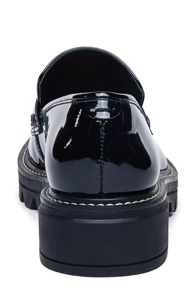 Shop Bernardo Footwear Chandler Platform Penny Loafer In Black Patent