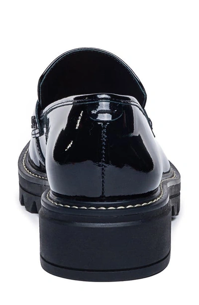 Bernardo Chandler Platform Penny Loafer In Black Patent