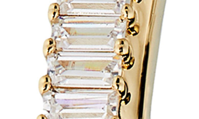 Shop Nadri Large Disco Baguette Cubic Zirconia Hoop Earrings In Gold