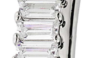 Nadri Large Disco Baguette Cubic Zirconia Hoop Earrings In Rhodium
