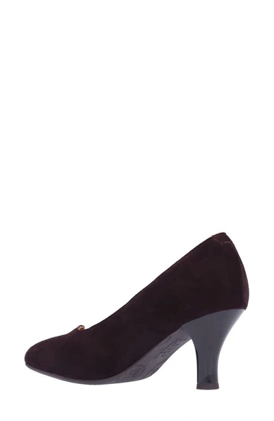 Shop L'amour Des Pieds Bambelle Pointed Toe Pump In Chocolate