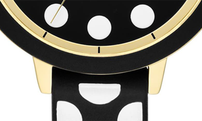 Shop Kate Spade Park Row Silicone Strap Watch, 34mm In White Dot