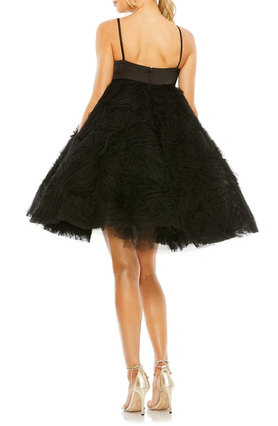Shop Mac Duggal Bow Front Tulle Cocktail Minidress In Black