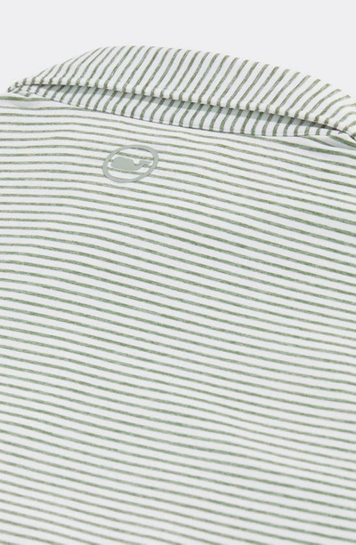 Shop Vineyard Vines Bradley Stripe Sankaty Performance Polo In White Cap/ Olive