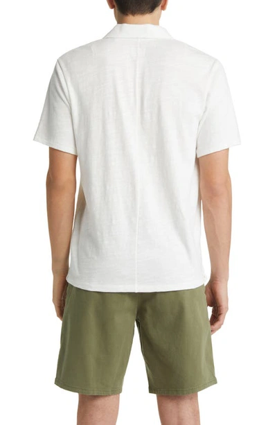 Rag & Bone Classic Flame Slub Cotton Polo Shirt In White