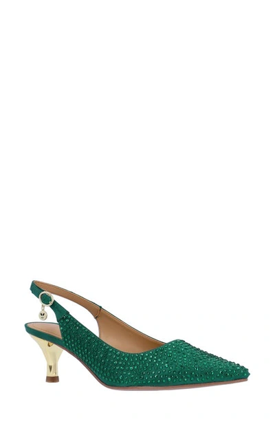 Shop J. Reneé Ferryanne Pointed Toe Slingback Pump In Emerald