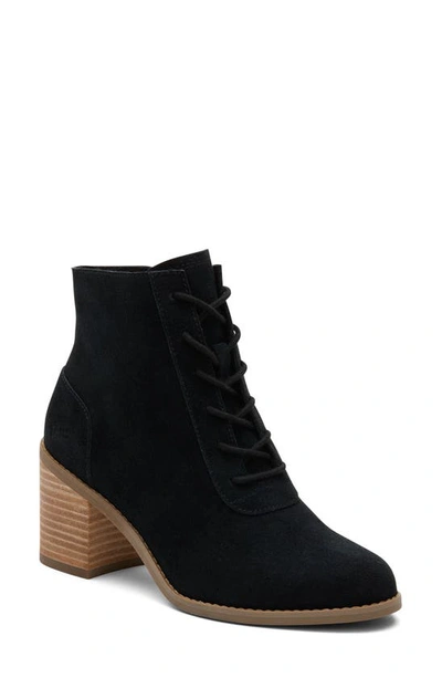 Shop Toms Evelyn Lace-up Bootie In Black