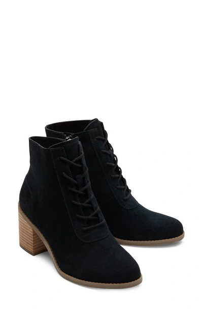 Toms Evelyn Lace-up Bootie In Black