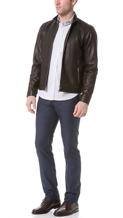 Shop Theory Morvek Lkelleher Leather Jacket In Black