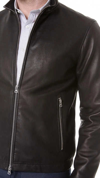 Shop Theory Morvek Lkelleher Leather Jacket In Black