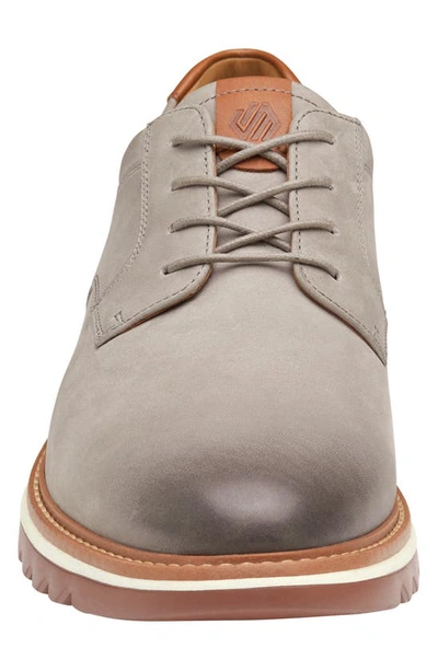 Johnston & Murphy Braydon Plain Toe Derby In Gray Oiled Nubuck