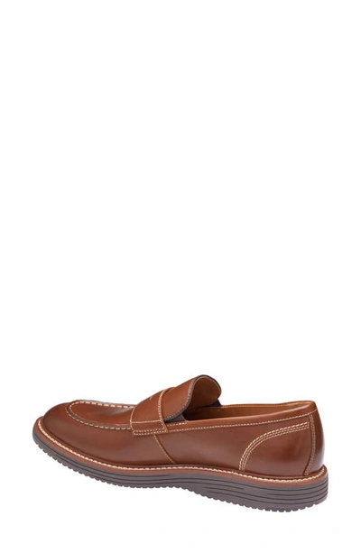 Johnston & Murphy Upton Penny Loafer In Tan Full Grain